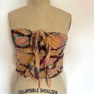 Free people fp one printed tube top with knit lining and lured printed fabric S